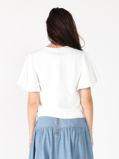 Crystal Embroidered Crewneck Top