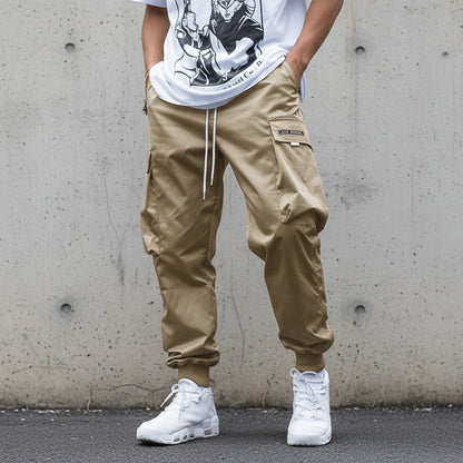 Men’s Multi‑Pocket Drawstring Cargo Pants