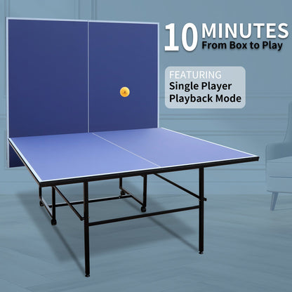 9-Foot Foldable Indoor Ping Pong Table Set with Accessories