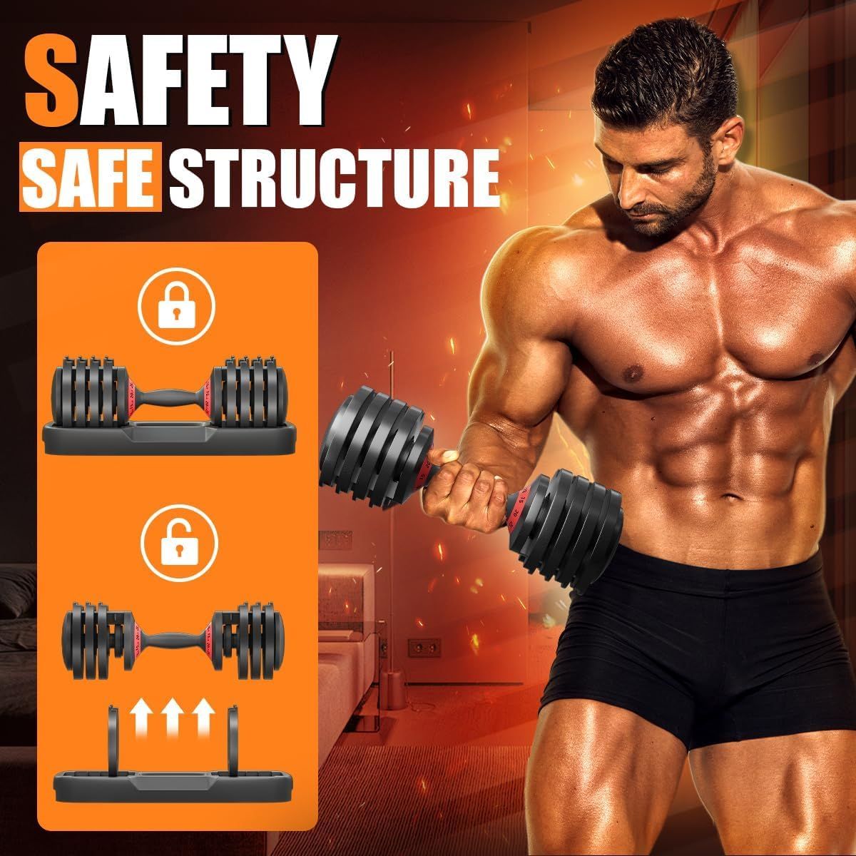 25LB Adjustable Dumbbell – 5-in-1 Weight Set with Anti-Slip Handle