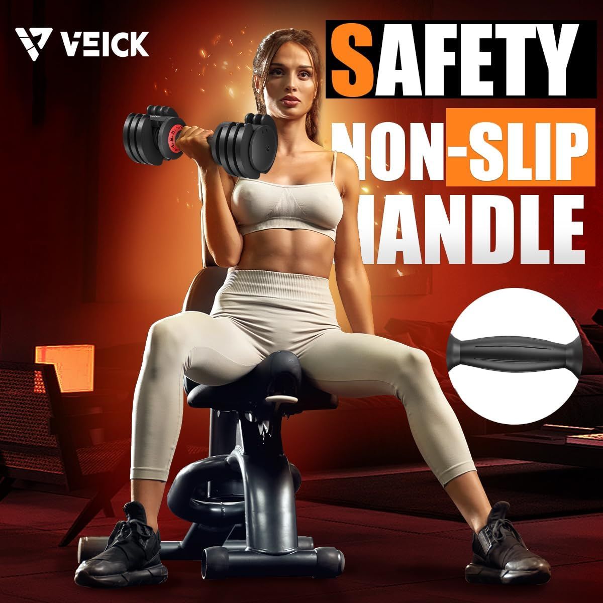 25LB Adjustable Dumbbell – 5-in-1 Weight Set with Anti-Slip Handle