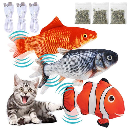 Floppy Fish Cat Toy Moving Fish Toy for Cats Interactive Flopping Cat Kicker Fish Toy Dancing Wiggle Fish Catnip Toys Fun Toy for Cat Exercise