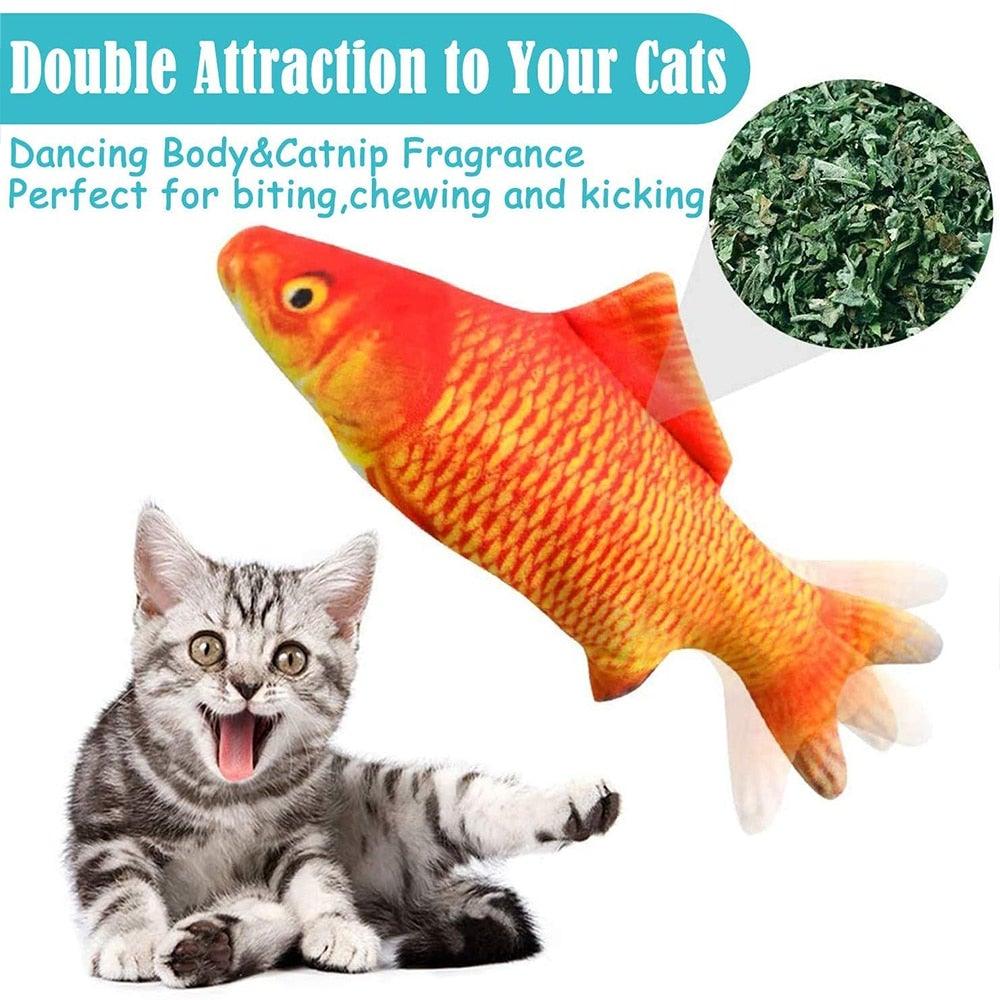 Floppy Fish Cat Toy Moving Fish Toy for Cats Interactive Flopping Cat Kicker Fish Toy Dancing Wiggle Fish Catnip Toys Fun Toy for Cat Exercise
