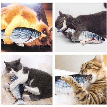 Floppy Fish Cat Toy Moving Fish Toy for Cats Interactive Flopping Cat Kicker Fish Toy Dancing Wiggle Fish Catnip Toys Fun Toy for Cat Exercise