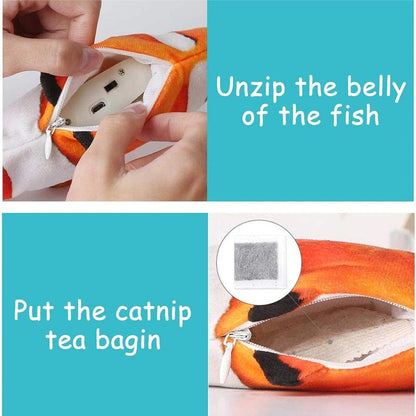 Floppy Fish Cat Toy Moving Fish Toy for Cats Interactive Flopping Cat Kicker Fish Toy Dancing Wiggle Fish Catnip Toys Fun Toy for Cat Exercise