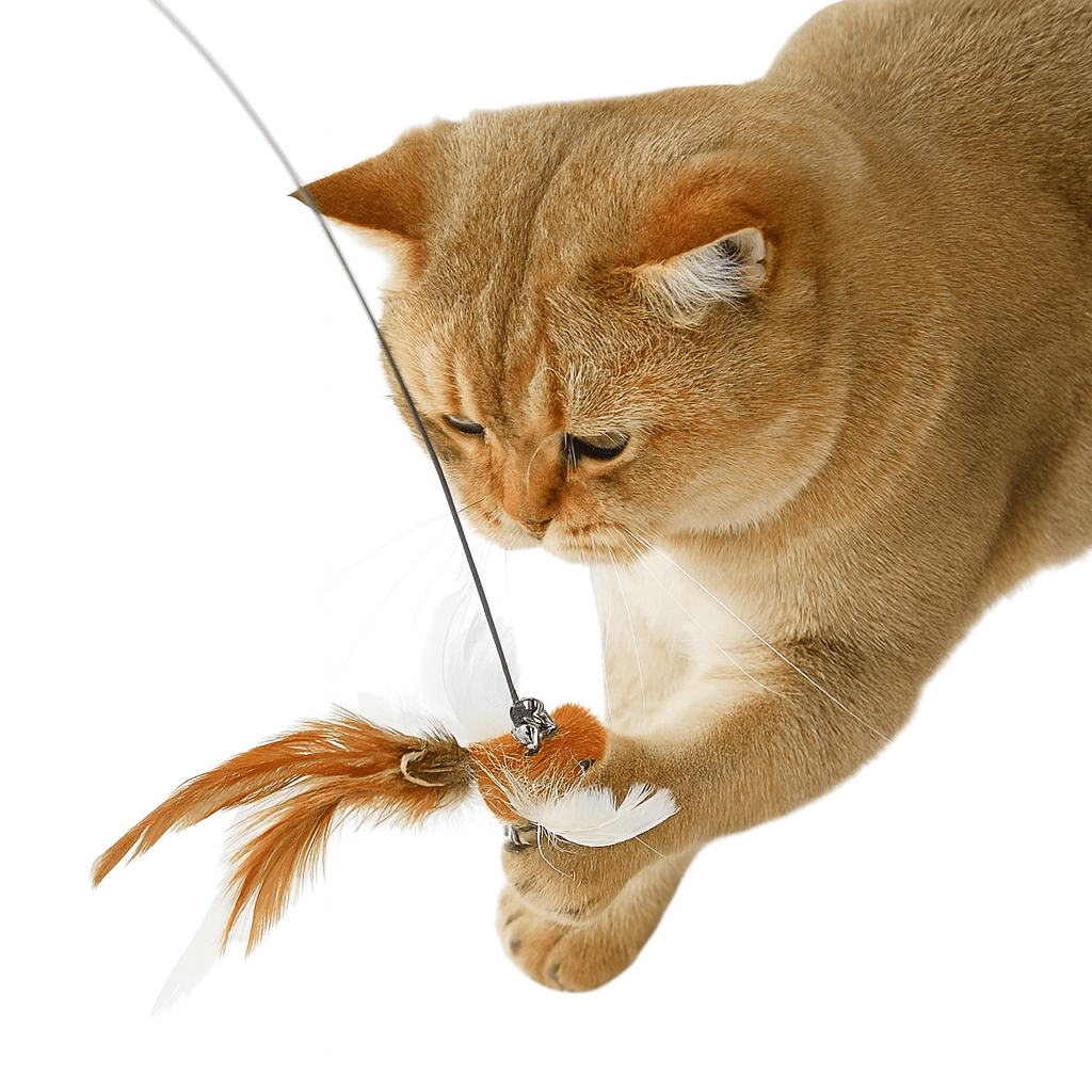 Hands-Free Feather Cat Wand with Bell | Suction Cup Interactive Toy for Hunting and Exercise