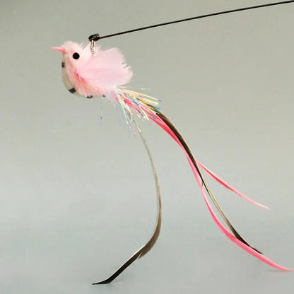 Hands-Free Feather Cat Wand with Bell | Suction Cup Interactive Toy for Hunting and Exercise