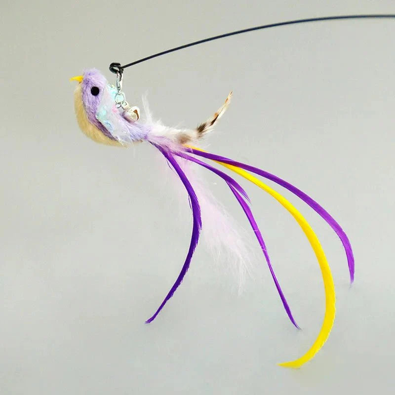 Hands-Free Feather Cat Wand with Bell | Suction Cup Interactive Toy for Hunting and Exercise