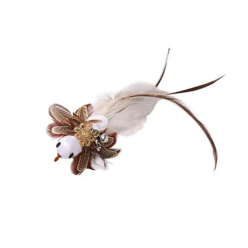 Hands-Free Feather Cat Wand with Bell | Suction Cup Interactive Toy for Hunting and Exercise
