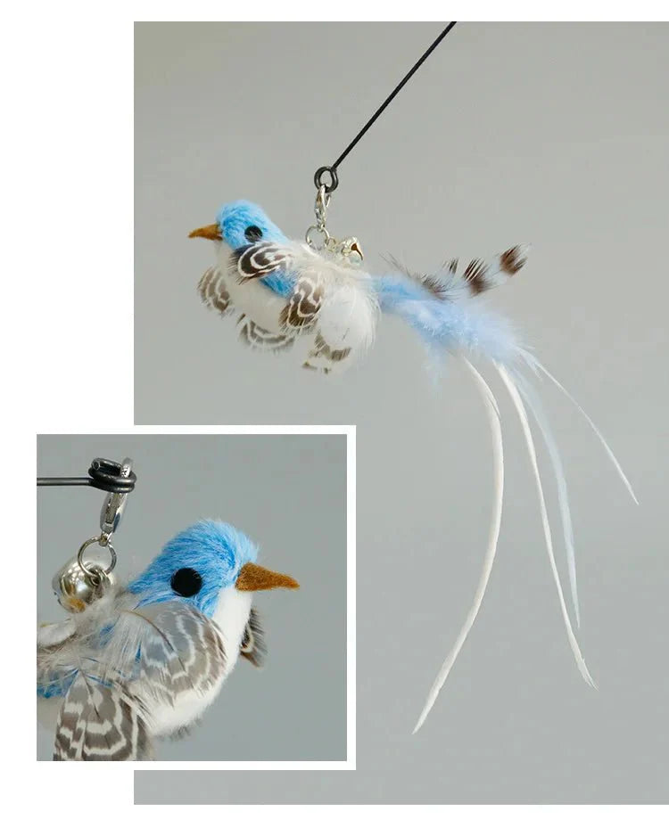 Hands-Free Feather Cat Wand with Bell | Suction Cup Interactive Toy for Hunting and Exercise