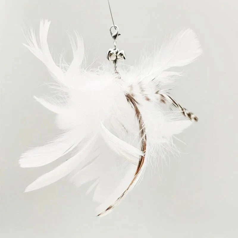 Hands-Free Feather Cat Wand with Bell | Suction Cup Interactive Toy for Hunting and Exercise