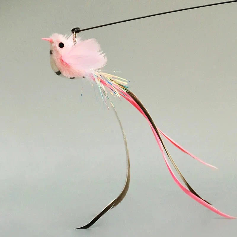 Hands-Free Feather Cat Wand with Bell | Suction Cup Interactive Toy for Hunting and Exercise