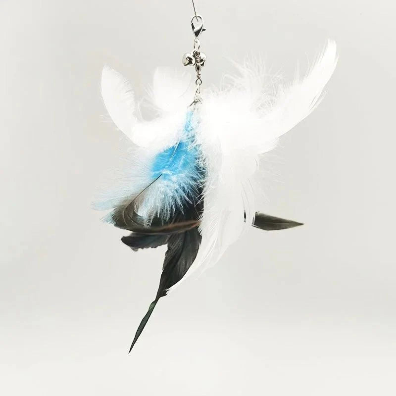 Hands-Free Feather Cat Wand with Bell | Suction Cup Interactive Toy for Hunting and Exercise
