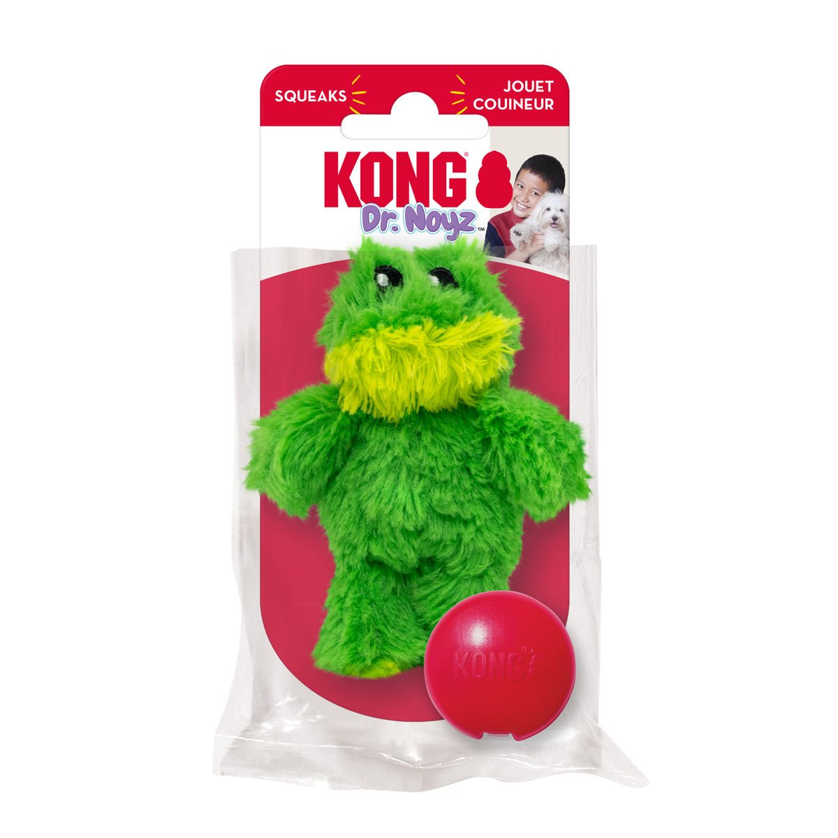 KONG Dr. Noyz X-Small Plush Dog Toys – Stuffing-Free, Soft Cuddle Toy with Removable and Extra Squeaker for Small Dogs