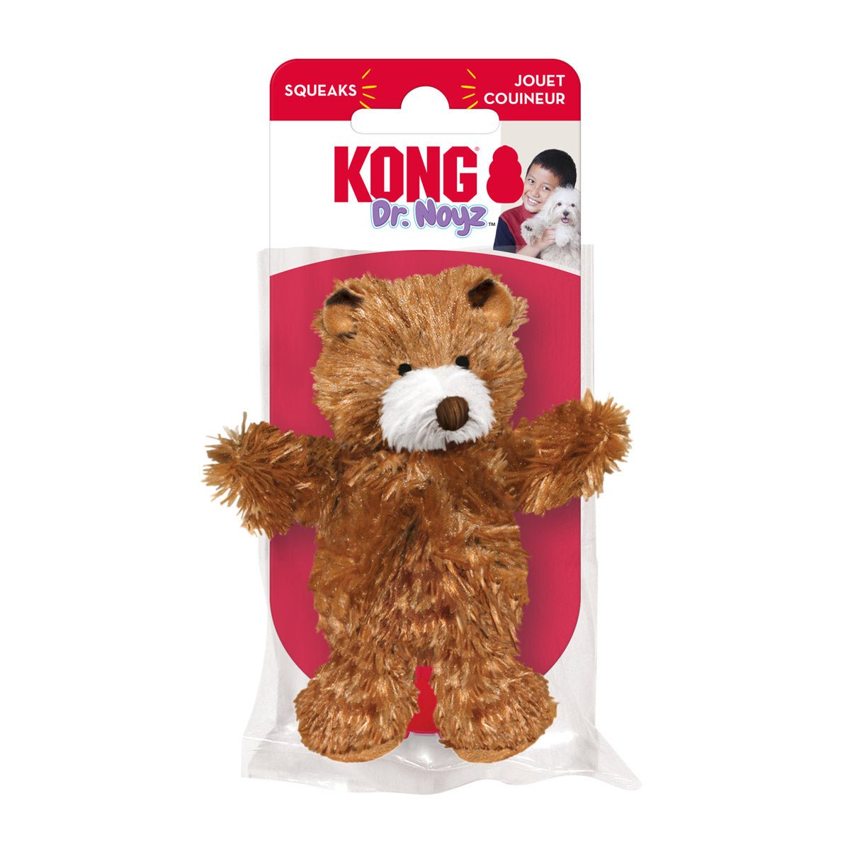 KONG Dr. Noyz X-Small Plush Dog Toys – Stuffing-Free, Soft Cuddle Toy with Removable and Extra Squeaker for Small Dogs