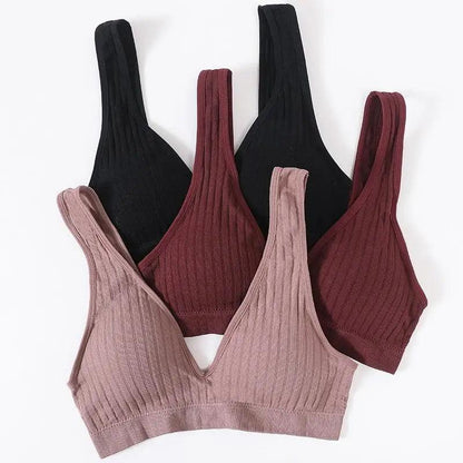 New Comfortable Seamless Sports Bras For Women And Girls Top Female Brassiere Deep V Sexy Women's Underwear Backless