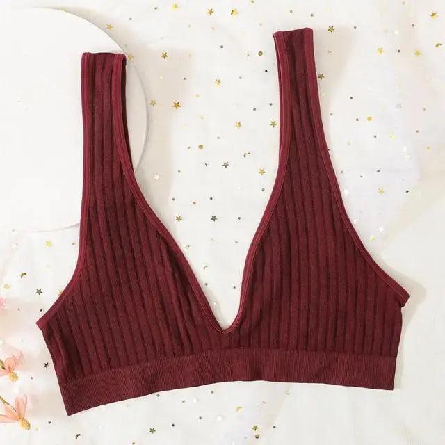 New Comfortable Seamless Sports Bras For Women And Girls Top Female Brassiere Deep V Sexy Women's Underwear Backless