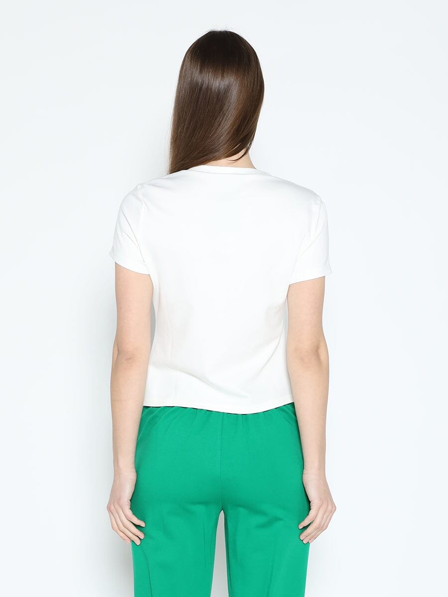 Sleeveless Flower Applique Sharp Asymmetrical Top