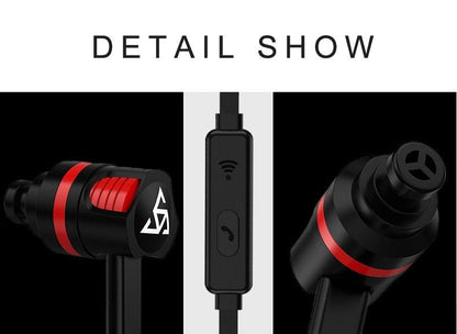 Wired in-Ear Headphones With Tangle-Free Cord Noise Isolating Bass