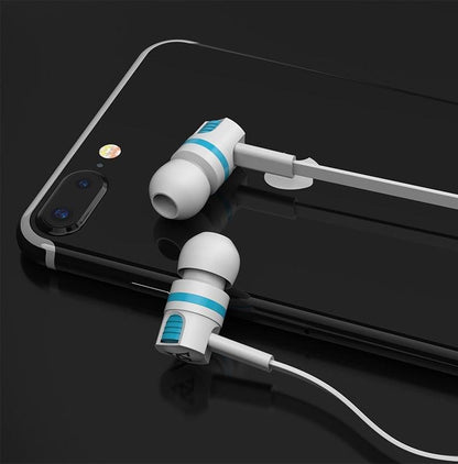 Wired in-Ear Headphones With Tangle-Free Cord Noise Isolating Bass