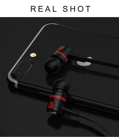 Wired in-Ear Headphones With Tangle-Free Cord Noise Isolating Bass
