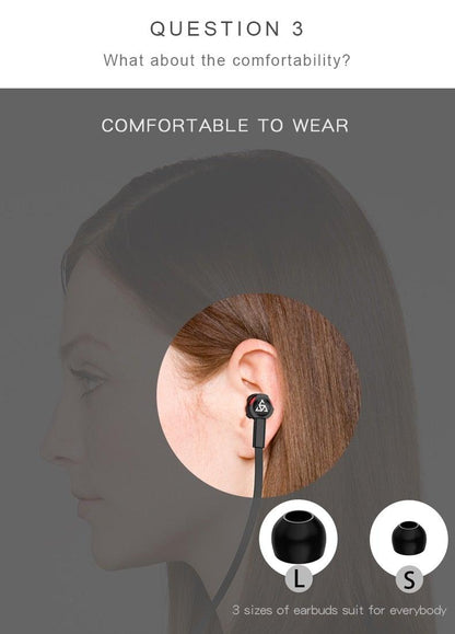 Wired in-Ear Headphones With Tangle-Free Cord Noise Isolating Bass
