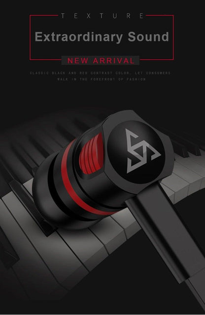 Wired in-Ear Headphones With Tangle-Free Cord Noise Isolating Bass