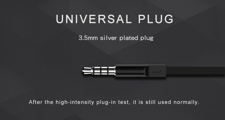 Wired in-Ear Headphones With Tangle-Free Cord Noise Isolating Bass