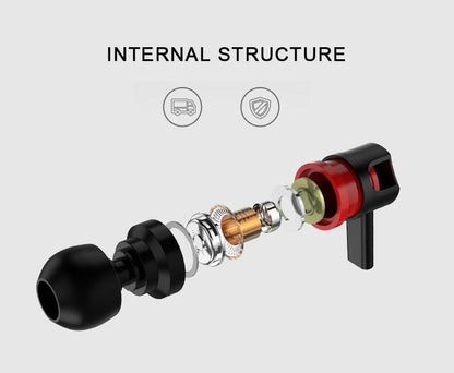 Wired in-Ear Headphones With Tangle-Free Cord Noise Isolating Bass