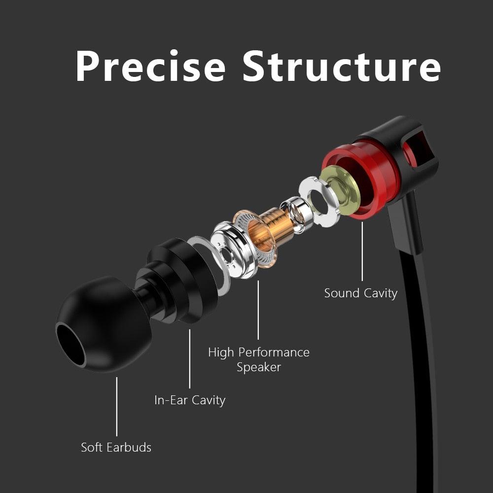 Wired in-Ear Headphones With Tangle-Free Cord Noise Isolating Bass