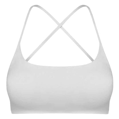 Women Cross Back Sport Bras Padded with Removable Pads Thin Straps